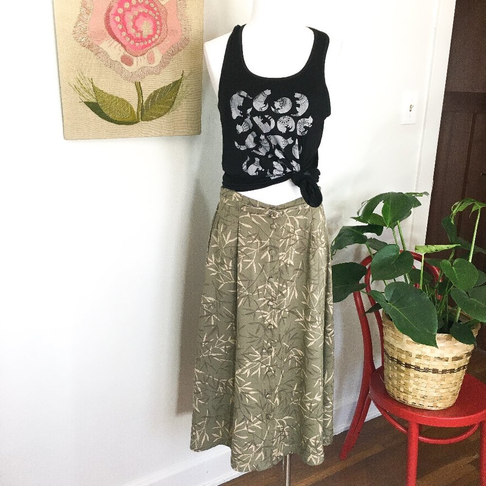 Vintage 90's Sag Harbor Bamboo Safari Skirt